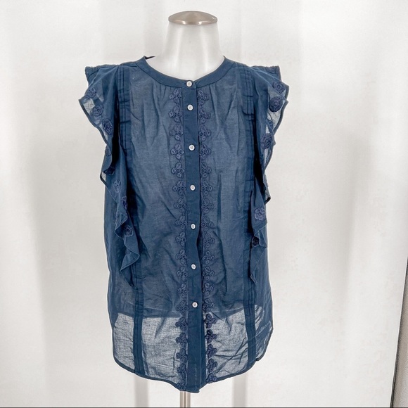 J. Crew Blue button down blouse - Picture 1 of 6